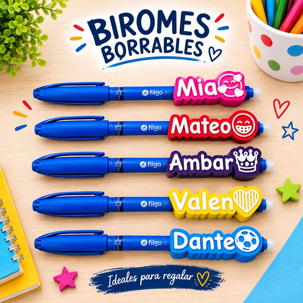 Biromes borrables con nombre