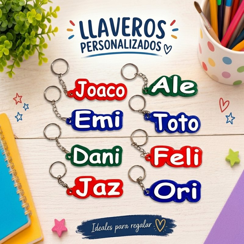 Llaveros personalizados con nombre